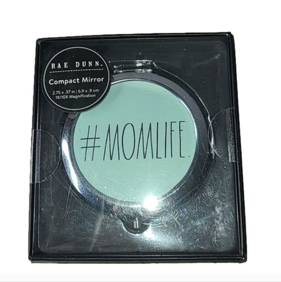 Rae Dunn Black Compact Mirror #MOMLIFE Makeup Essential - Picture 1 of 3